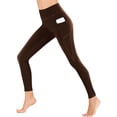 thumbnail image 1 of Dwellite Girls Athletic Leggings Ankle Length High Waisted Yoga Pants with Pockets for Kids Teen 5-13Y Brown 140, 1 of 7