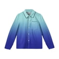 thumbnail image 1 of Dwellite Girls Button Down Shirts for Kids Long Sleeve Dress Shirts Fall School Uniform Tops 4-10 Years Royal Blue 150, 1 of 4