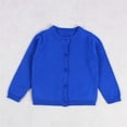 thumbnail image 1 of Dwellite Girls Cardigan Basic Long Sleeve Uniforms Knit Button Fall Sweater Tops Royal Blue 120, 1 of 3
