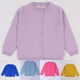 thumbnail image 1 of Dwellite Girls Crewneck Cardigan Long Sleeve Button Up Open Front Knit Sweater for Kids Everyday Outdoor Coat Ginger 80, 1 of 4