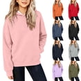 thumbnail image 1 of Dwellite Girls Hoodie Sweatshirt Long Sleeve Loose Lightweight Fashion Pullover Casual Solid Fall Tops with Pocket 2026 Orange 150, 1 of 7