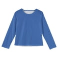 thumbnail image 1 of Dwellite Girls Long Sleeve Shirts for Kids Crewneck Soft Fall Tops Basic Long Sleeve Tee 4-14 Years Blue 110, 1 of 4