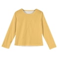 thumbnail image 1 of Dwellite Girls Long Sleeve Shirts for Kids Crewneck Soft Fall Tops Basic Long Sleeve Tee 4-14 Years Yellow 140, 1 of 4