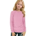 thumbnail image 1 of Dwellite Girls Long Sleeve T Shirts Crewneck Fall Winter Tops Casual Basic Tees Pink 150, 1 of 8