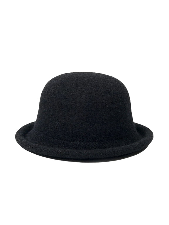 Hats for Women Warm Vintage Hats Fashion Classic Bowler Hat Outdoor Fall Winter Black