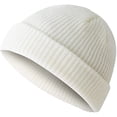 thumbnail image 1 of Dwellite Hats for Women and Mens Warm Winter Knit Cuffed Soft Hats Unisex Warm Winter Hat Fits Gifts for Men Women White, 1 of 2
