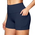 thumbnail image 1 of Dwellite High Waist Yoga Shorts for Women's Tummy Control Fitness Athletic Workout Running Shorts with Deep Pockets 2026 Navy M, 1 of 6