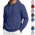thumbnail image 1 of Dwellite Hoodies for Men Hooded Sweatshirt Casual Long Sleeve Hoodie Pullover Fashion Hoodies with Pocket Dark Blue 2XL, 1 of 6