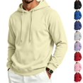 thumbnail image 1 of Dwellite Hoodies for Men Hooded Sweatshirt Casual Long Sleeve Hoodie Pullover Fashion Hoodies with Pocket Khaki XL, 1 of 6