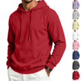 thumbnail image 1 of Dwellite Hoodies for Men Hooded Sweatshirt Casual Long Sleeve Hoodie Pullover Fashion Hoodies with Pocket Red 3XL, 1 of 6