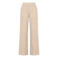 thumbnail image 1 of Dwellite Linen Pants Summer Casual High Waist Straight Leg Pant Loose Fit Lightweight Lounge Trousers with Pockets Beige S, 1 of 8