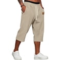 thumbnail image 1 of Dwellite Long Short for Men Below Knee Cargo Short Pants Casual Summer Lightweight 3/4 Sweat Shorts with Pockets SweatShorts Khaki M, 1 of 6