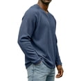thumbnail image 1 of Dwellite Men Casual V Neck Sweater Ribbed Knit Slim Fit Waffle Long Sleeve Pullover Top Blue L, 1 of 5