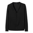 thumbnail image 1 of Dwellite Men's Cardigan Sweater Long Sleeve Lightweight Casual V Neck Button Down Knitted Sweater 2026 Black S, 1 of 6