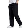 thumbnail image 1 of Dwellite Men's Casual Pants Relaxed Fit Drawstring Elastic Waist Lightweight Pant Twill Pleated Trousers with Pockets Black XL, 1 of 6