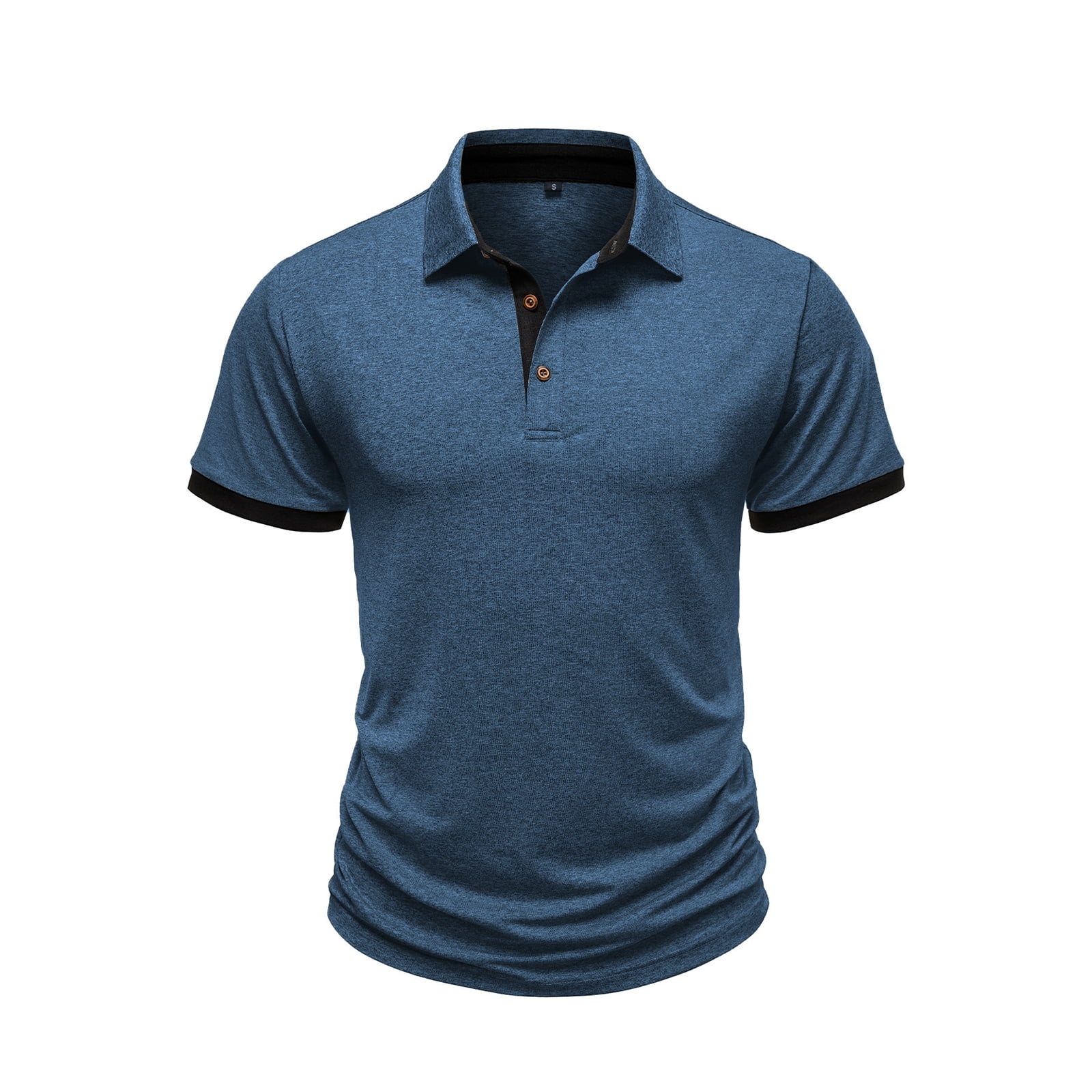 Dwellite Men's Classic Polo Shirt Casual Cotton Collared Shirts Basic ...