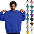 thumbnail image 1 of Dwellite Men's Crewneck Sweater Long Sleeve Pullover Sweaters Business Casual Lightweight Stretch Sweaters for Fall Winter Blue L, 1 of 9