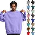thumbnail image 1 of Dwellite Men's Crewneck Sweater Long Sleeve Pullover Sweaters Business Casual Lightweight Stretch Sweaters for Fall Winter Light Purple 2XL, 1 of 9