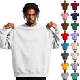thumbnail image 1 of Dwellite Men's Crewneck Sweater Long Sleeve Pullover Sweaters Business Casual Lightweight Stretch Sweaters for Fall Winter White S, 1 of 9