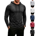 thumbnail image 1 of Dwellite Men's Hooded 50+ Sun T Shirts Long Sleeve Athletic Tops Summer Casual Fishing Shirts Black 2XL, 1 of 8