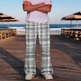 thumbnail image 1 of Dwellite Men's Plaid Dress Pants Fit Formal Pants Business Checked Trousers Color Block Lounge Pant with Pockets 2026 Light Gray S, 1 of 7