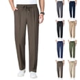 thumbnail image 1 of Dwellite Men's Pull On Comfort Everyday Pants - Comfy Stretch Breathable Pants for Men with Pockets Army Green 2XL, 1 of 3