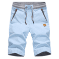 thumbnail image 1 of Dwellite Men's Shorts Casual Classic Fit Drawstring Summer Beach Shorts with Elastic Waist and Pockets Sky Blue 3XL, 1 of 8