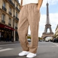 thumbnail image 1 of Dwellite Men's Sweatpants Wide Leg Lounge Pants Casual Elastic Waist Joggers with Pockets 2026 Camel XL, 1 of 6