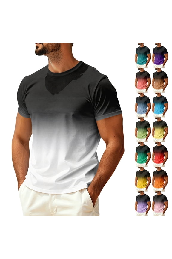 Men's Swim Shirts, Sun Short Sleeve Crew Neck Tops, Quick Dry T-Shirt for Fishing and Surfing 2026 Dark Green L