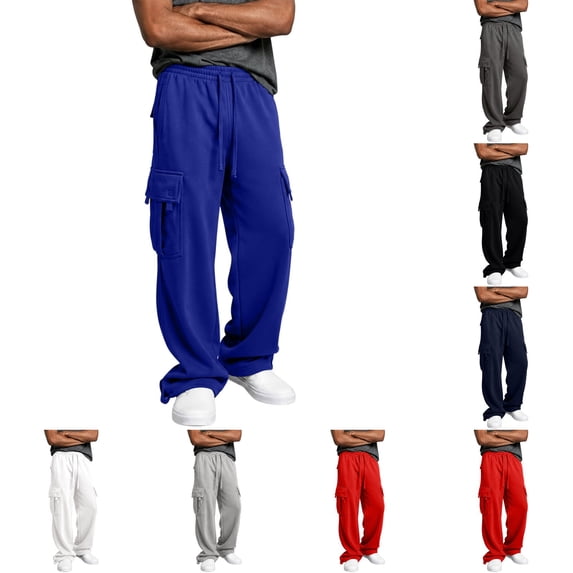 Dwellite Mens Baggy Sweatpants Wide Leg Sweatpant Oversized Elastic ...