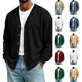 thumbnail image 1 of Dwellite Mens Cardigan Sweater Long Sleeve Button Down Sweaters Classic Fit Lightweight V Neck Cardigan Black M, 1 of 6