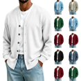 thumbnail image 1 of Dwellite Mens Cardigan Sweater Long Sleeve Button Down Sweaters Classic Fit Lightweight V Neck Cardigan White S, 1 of 6