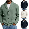thumbnail image 1 of Dwellite Mens Cardigan Sweater V Neck Casual Button Down Sweaters Loose Fit Plus Size Sweaters Tops for Fall Winter Army Green M, 1 of 7