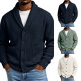 thumbnail image 1 of Dwellite Mens Cardigan Sweater V Neck Casual Button Down Sweaters Loose Fit Plus Size Sweaters Tops for Fall Winter Black 2XL, 1 of 7