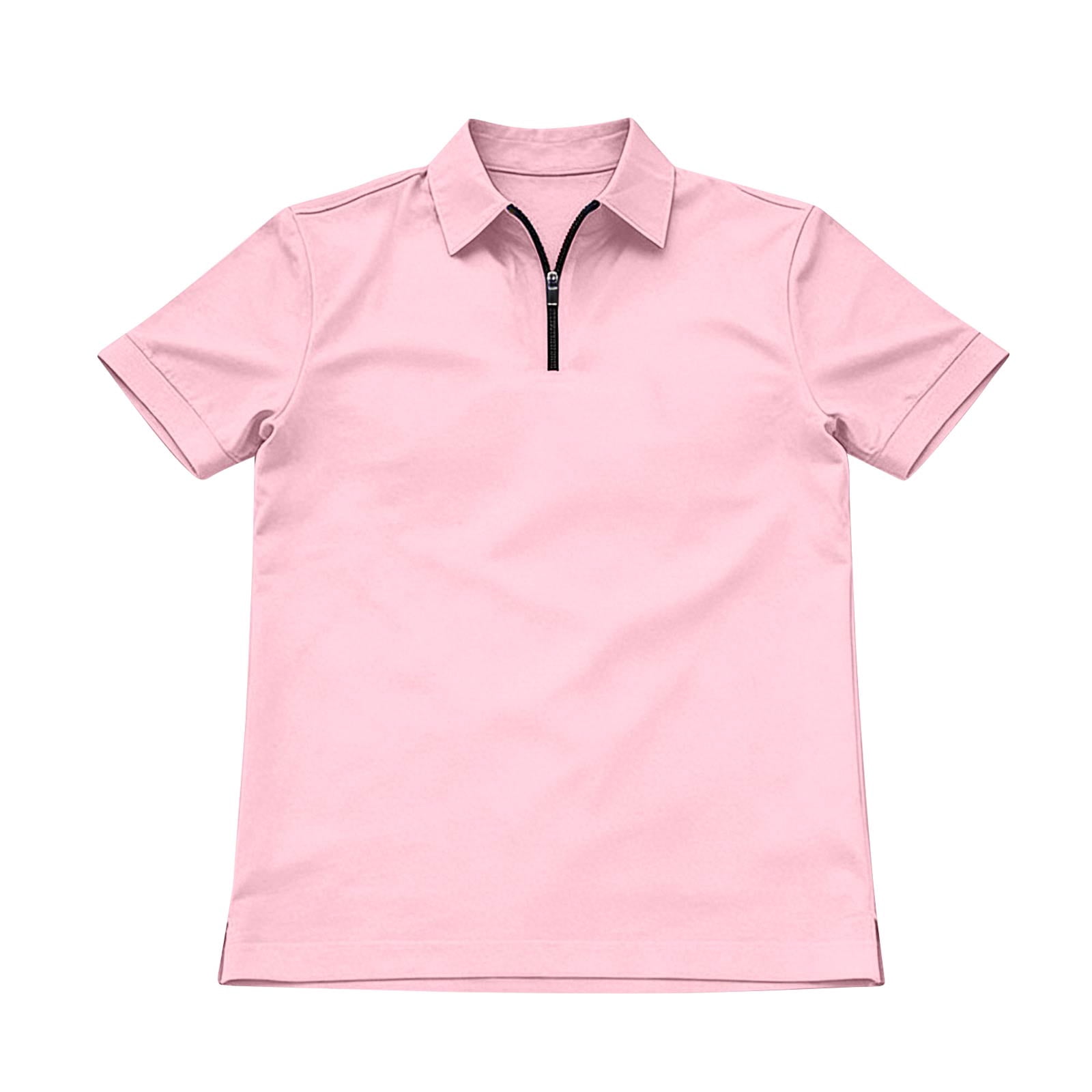 Dwellite Mens Quarter Zip Polo Shirts Casual Short Sleeve Business ...