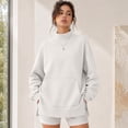 thumbnail image 1 of Dwellite Mock Neck Sweatshirt for Women Fall Turtleneck Long Sleeve Tops Oversized Pullover for Daily Wear,Sports,Going Out White 3XL, 1 of 7