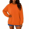 thumbnail image 1 of Dwellite Oversized Sweatshirt for Women, Casual Crewneck Sweatshirts Women Loose Fit Long Sleeve Pullover Tops Cute Soft Shirt Saffron 2XL, 1 of 3