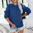 thumbnail image 1 of Dwellite Oversized Sweatshirt for Women Crewneck Fleece Pullover Soft Trendy Sweatshirts Plus Size Cute Hoodies with Pocket Royal Blue M, 1 of 5