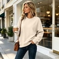 thumbnail image 1 of Dwellite Oversized Sweatshirt for Women Crewneck Fleece Pullover Sweatshirt Fall Fashion Loose Fit Shirts Complexion L, 1 of 6