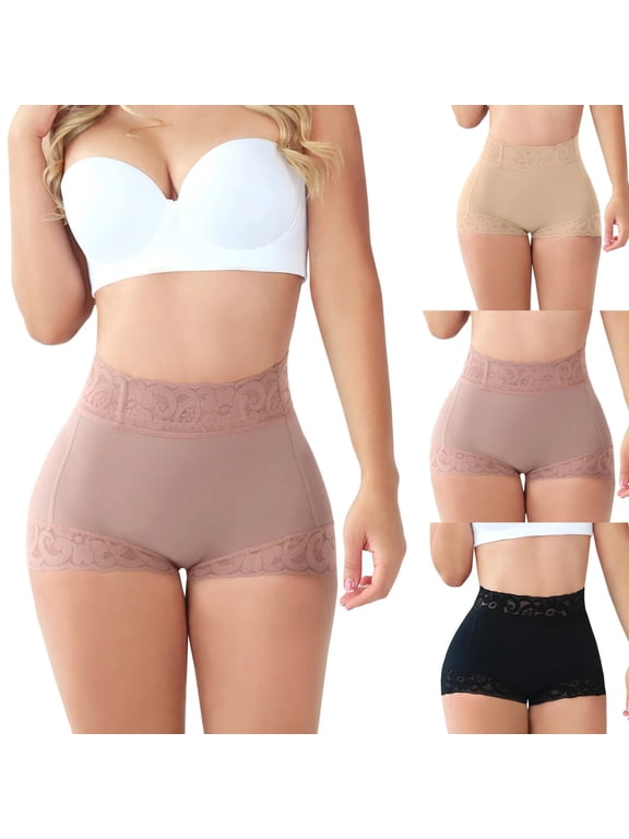 Panties for Women Butt Lifting Shapewear Butt Lifter Lace Tummy Control Boyshorts Black XL