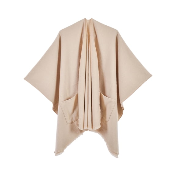 Dwellite Pashmina Shawl Wraps for Women, Knitted Cardigan Shawls Cape Wool blend shawl Knitted Shoulder Fleece Top Shaw Khaki