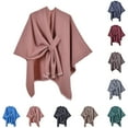 thumbnail image 1 of Dwellite Pashmina Women Shawls Wrap Poncho Elegant Soft Cape Open Front Cardigan Oversized Blanket Wraps Warm Fall Winter Home Blue, 1 of 4