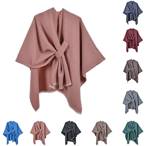 Dwellite Pashmina Women Shawls Wrap Poncho Elegant Soft Cape Open Front Cardigan Oversized Blanket Wraps Warm Fall Winter Home Coffee