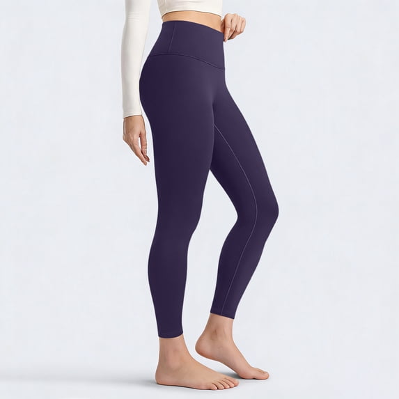 Dwellite Plus Size Leggings for Women - High Waisted Tummy Control Soft Pockets Yoga Pants Compression Workout Running Leggings Purple 2XL
