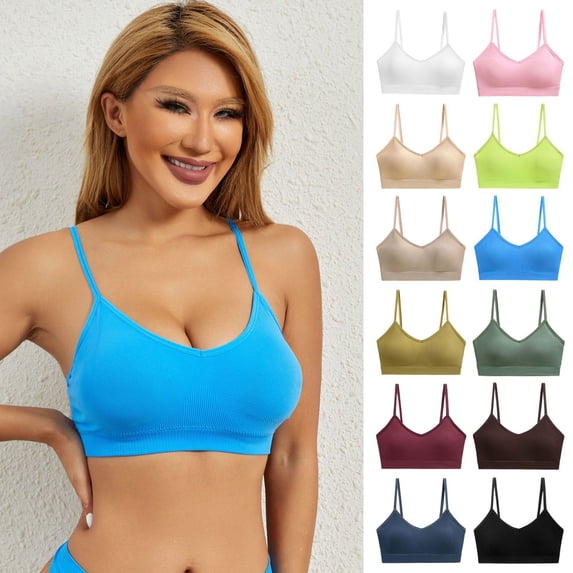 Dwellite Seamless Sports Bra for Women Wireless Padded Supportive Bras for Gym Yoga Fitness White XL