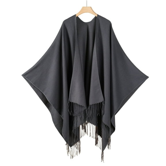 Dwellite Shawl Wraps For Women,Shawl Wraps Women Knitted Shawls Wrap Cardigan Cape Wool Knitted Shoulder Tops Shawls Scarf 2025 Gray