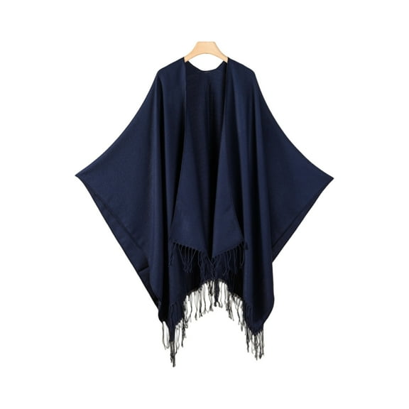 Dwellite Shawl Wraps For Women,Shawl Wraps Women Knitted Shawls Wrap Cardigan Cape Wool Knitted Shoulder Tops Shawls Scarf 2025 Navy