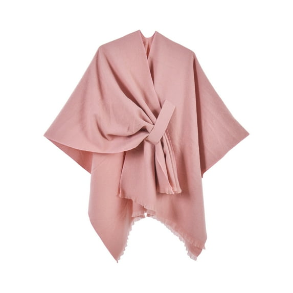 Dwellite Shawl Wraps for Women, 2026 New Women's Solid Color Scarf, Pashmina Shawl Wraps, Soft Knitted Blend Scarf Cape for All Season Pink