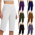 thumbnail image 1 of Dwellite Shorts for Women Knee Length with Pockets High Waisted Stretch Long Bermuda Shorts for Summer Dressy Casual 2026 Brown 2XL, 1 of 7