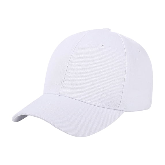 Dwellite Sports Baseball Hats for Boys Girls Lightweight Plain Hat for Running Tennis Golf White